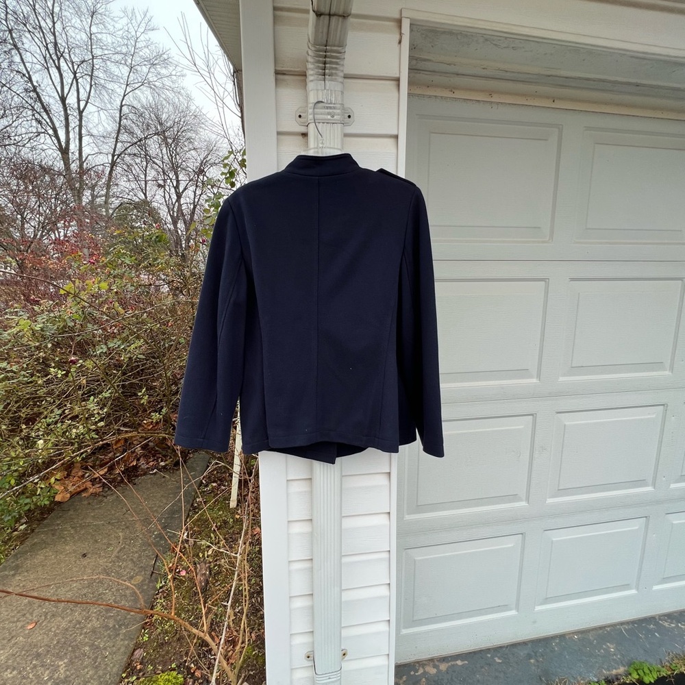 NWT Talbots Gorgeous Navy Military Style Lined High Neck Blazer - Picture 6 of 7